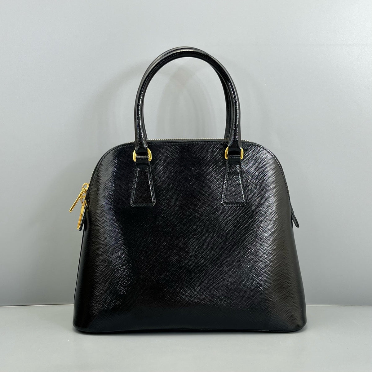 Prada - Dome Bag - Patent leather - Black - (medium)