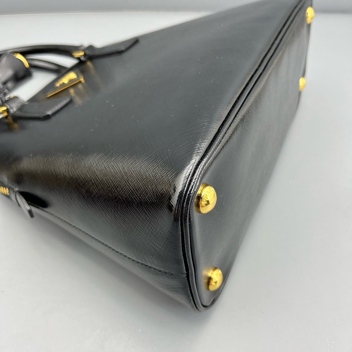 Prada - Dome Bag - Patent leather - Black - (medium)