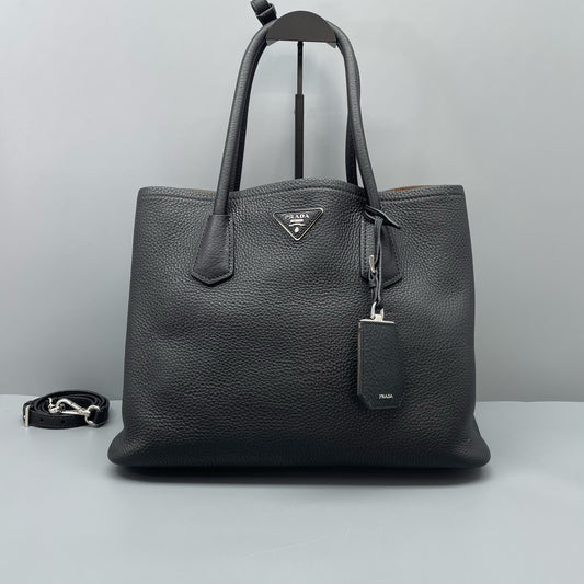 Prada - Double Bag - Leather - Black - (large)