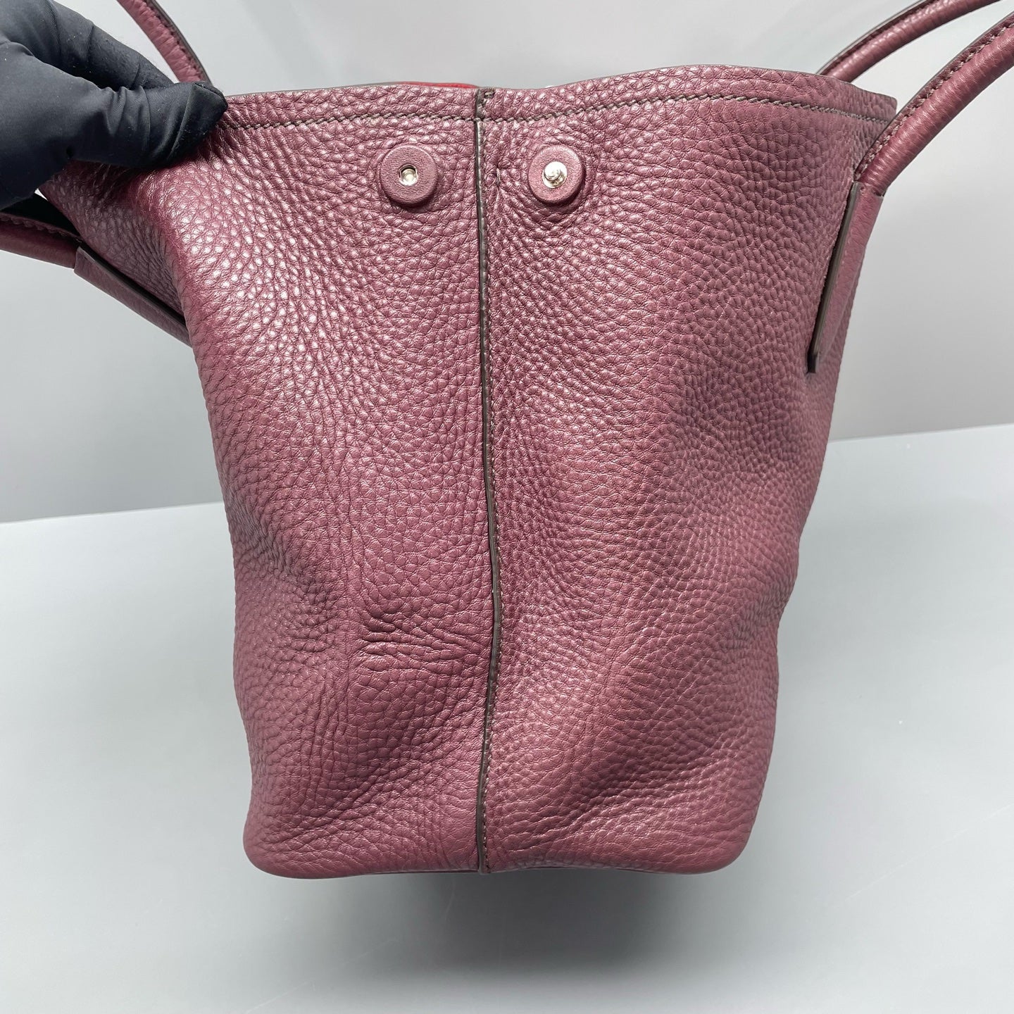 Prada - Double Bag - Leather - Burgundy - (large)