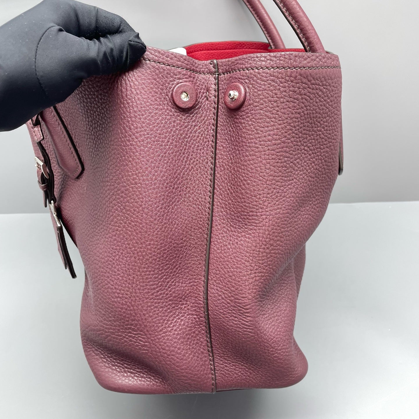 Prada - Double Bag - Leather - Burgundy - (large)