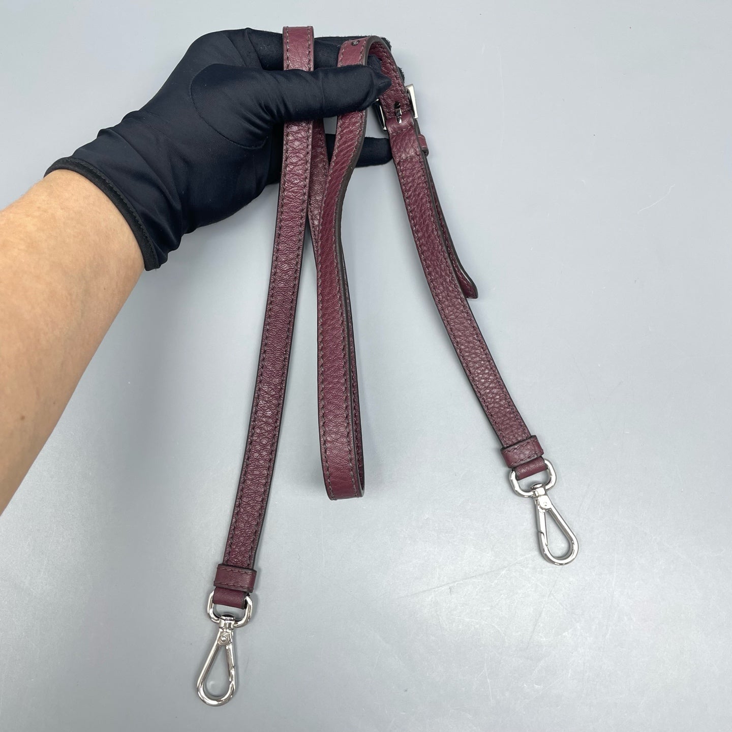 Prada - Double Bag - Leather - Burgundy - (large)
