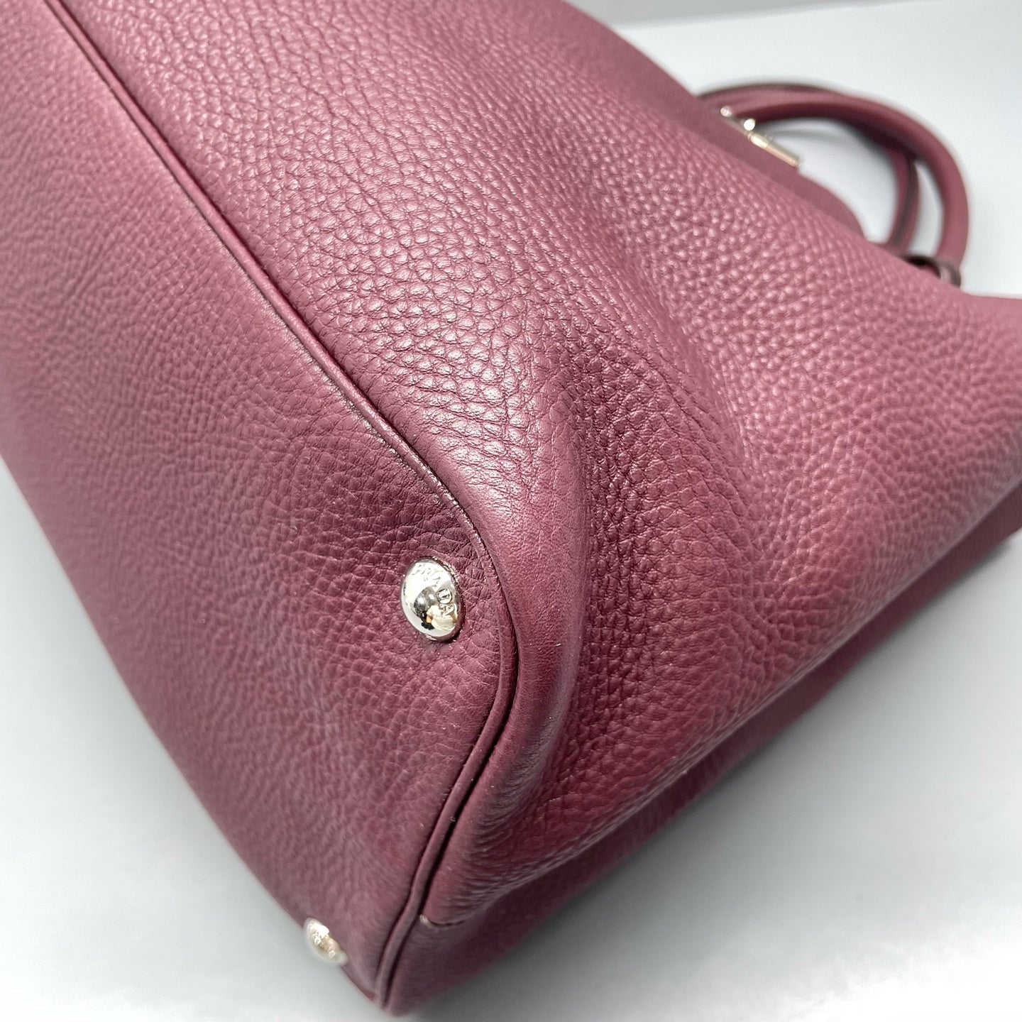 Prada - Double Bag - Leather - Burgundy - (large)