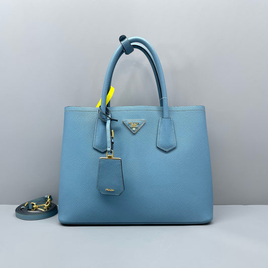 Prada - Double - Leather - Blue - (medium)