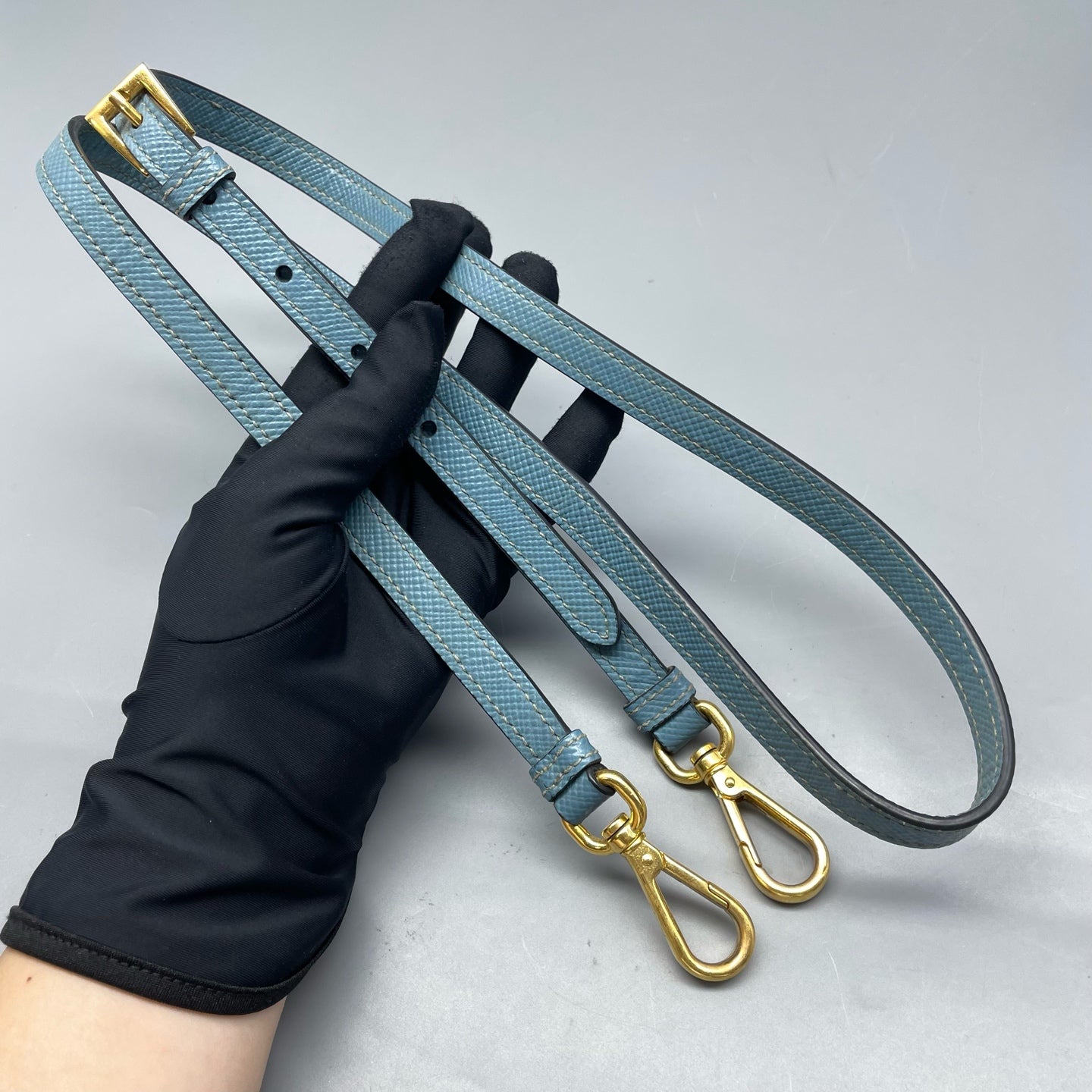 Prada - Double - Leather - Blue - (medium)