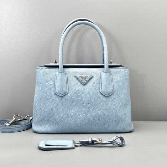 Prada - Double - Leather - Blue - (small)
