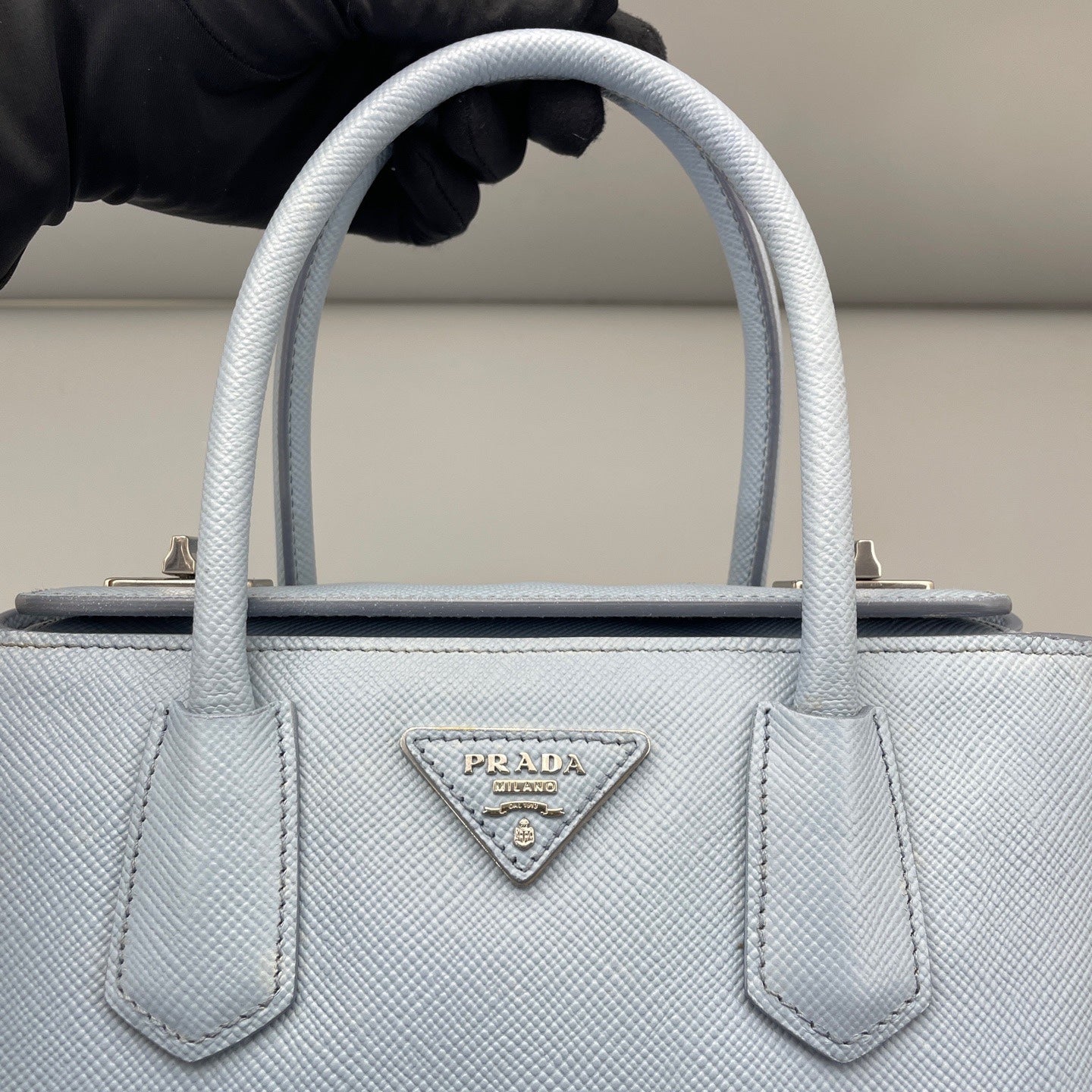 Prada - Double - Leather - Blue - (small)