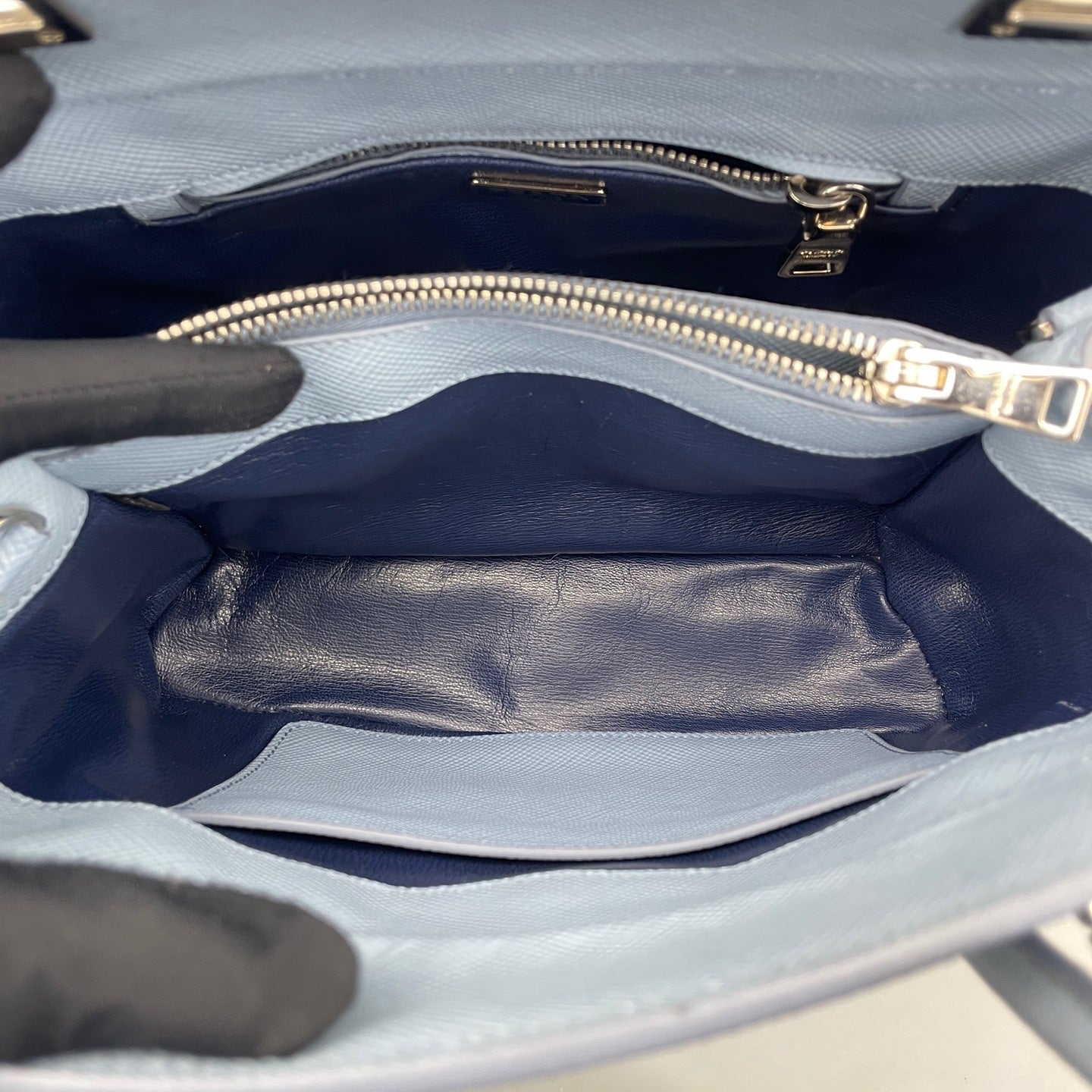 Prada - Double - Leather - Blue - (small)
