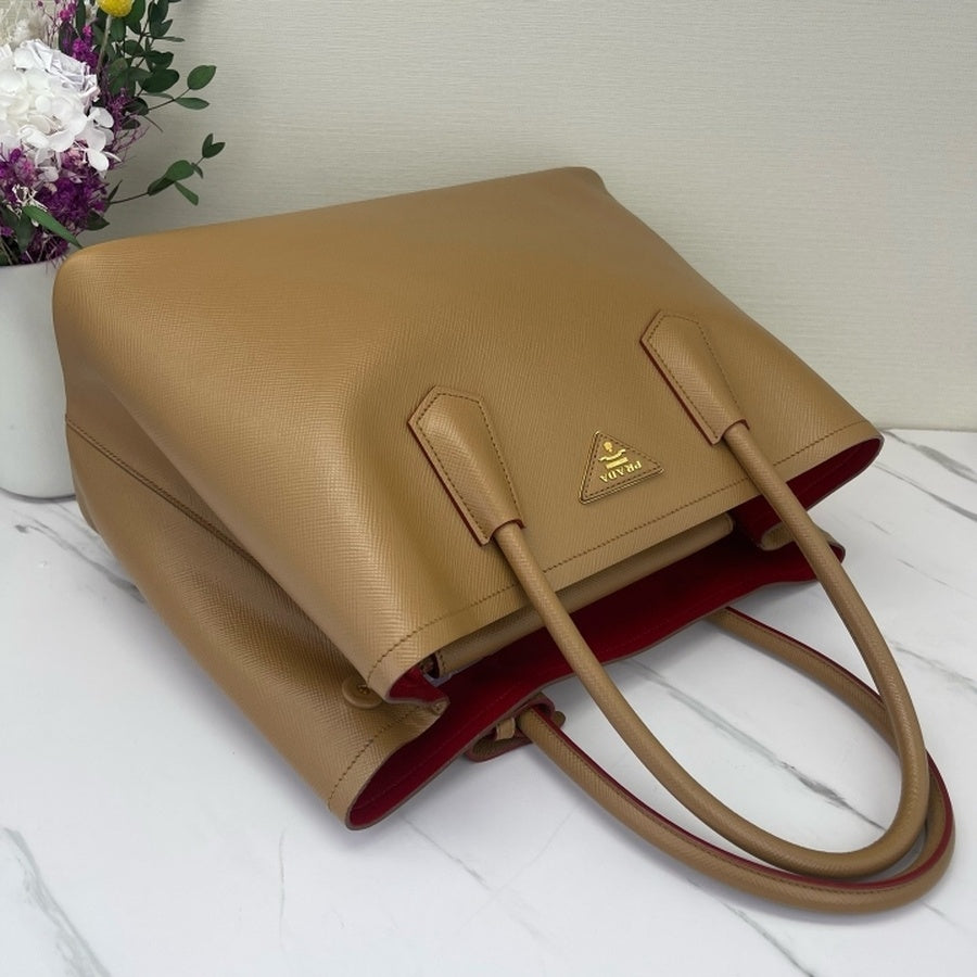Prada - Double - Leather - Camel - (medium)