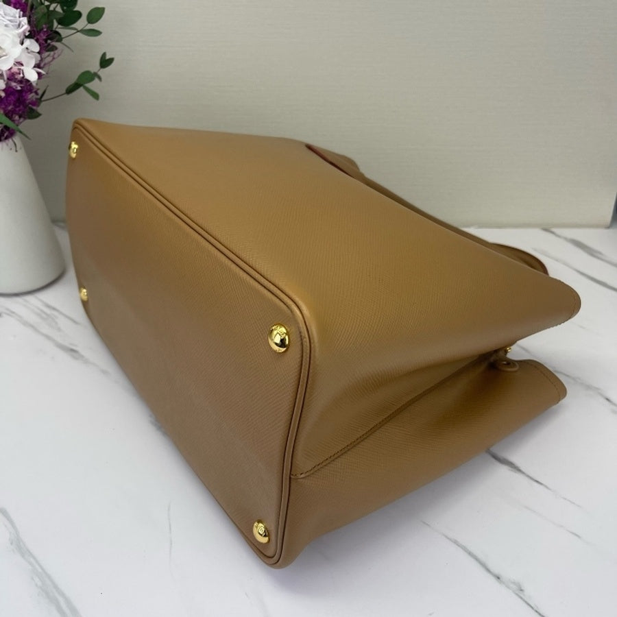 Prada - Double - Leather - Camel - (medium)