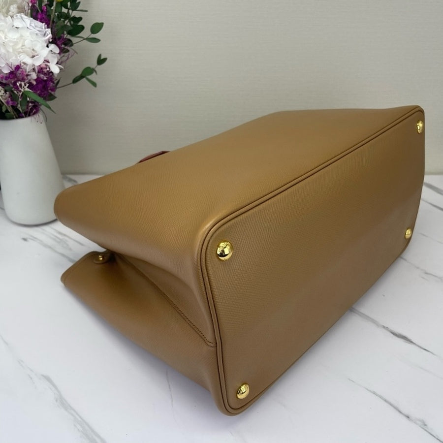 Prada - Double - Leather - Camel - (medium)