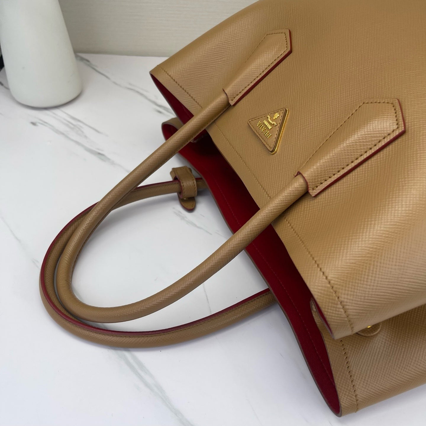 Prada - Double - Leather - Camel - (medium)