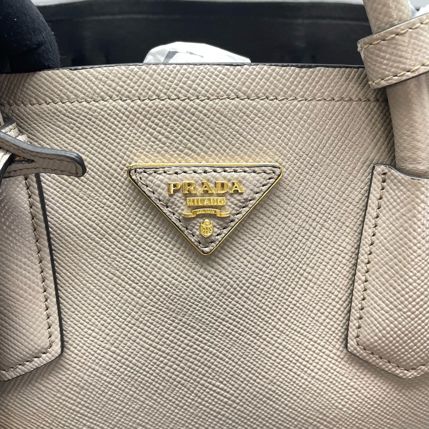 Prada - Double - Leather - Grey - (large)