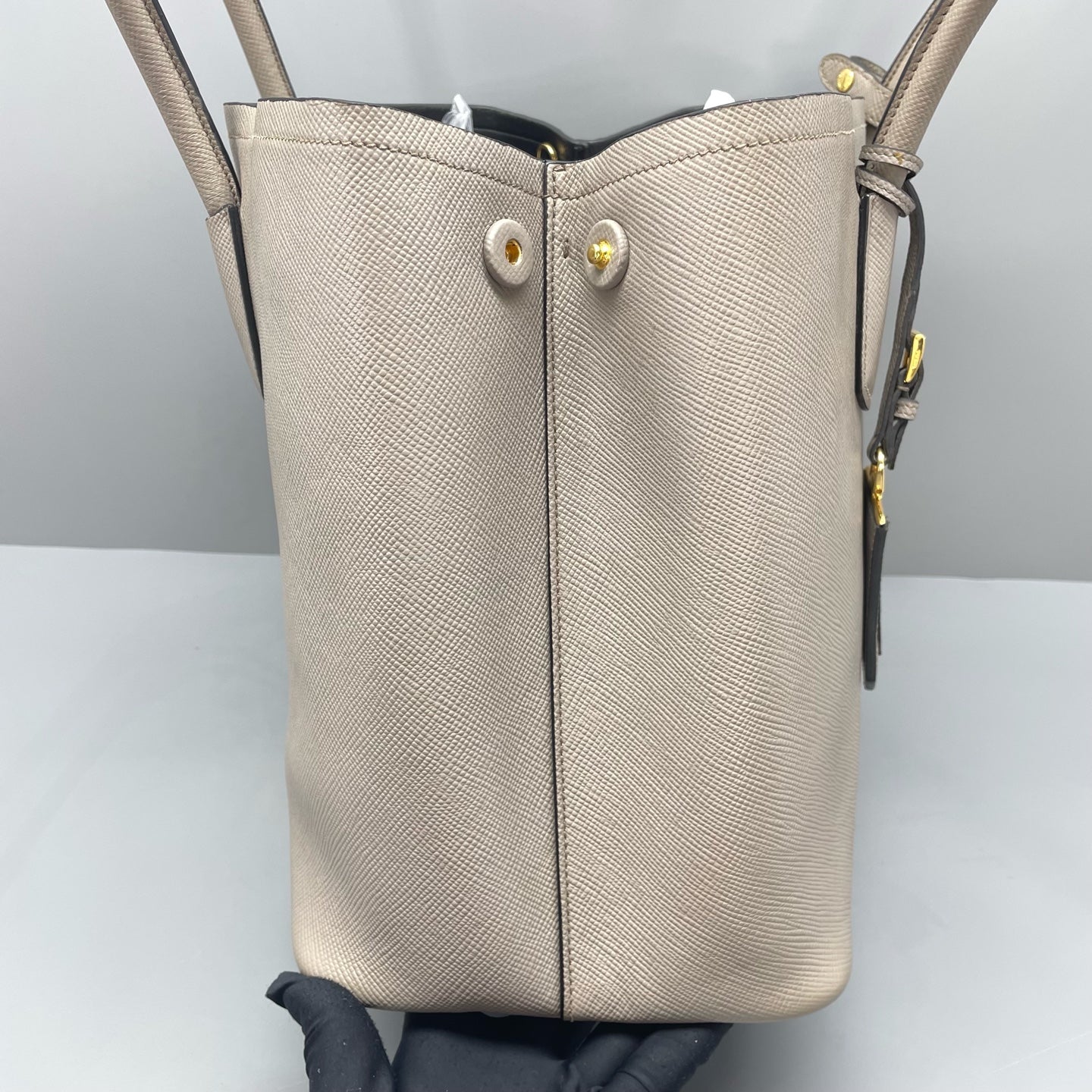 Prada - Double - Leather - Grey - (large)