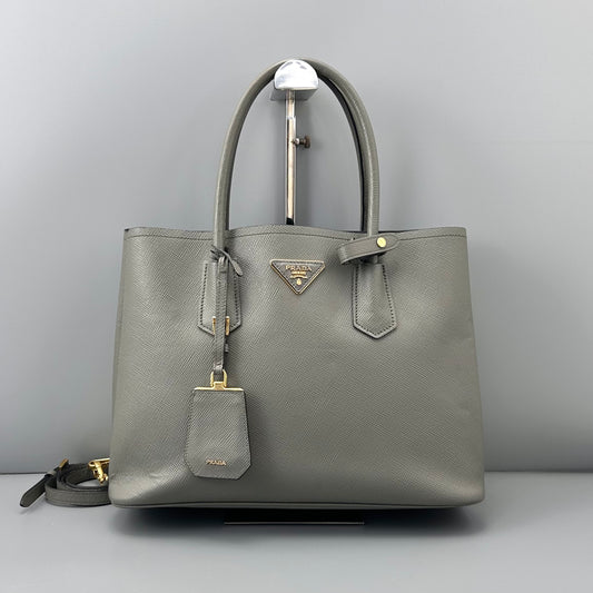 Prada - Double - Leather - Grey - (Medium)