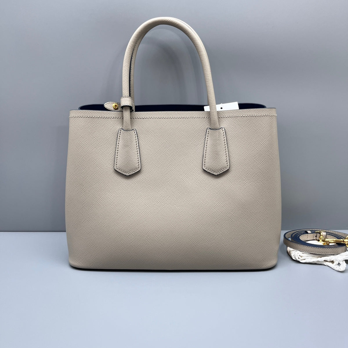 Prada - Double - Leather - Grey - (medium)