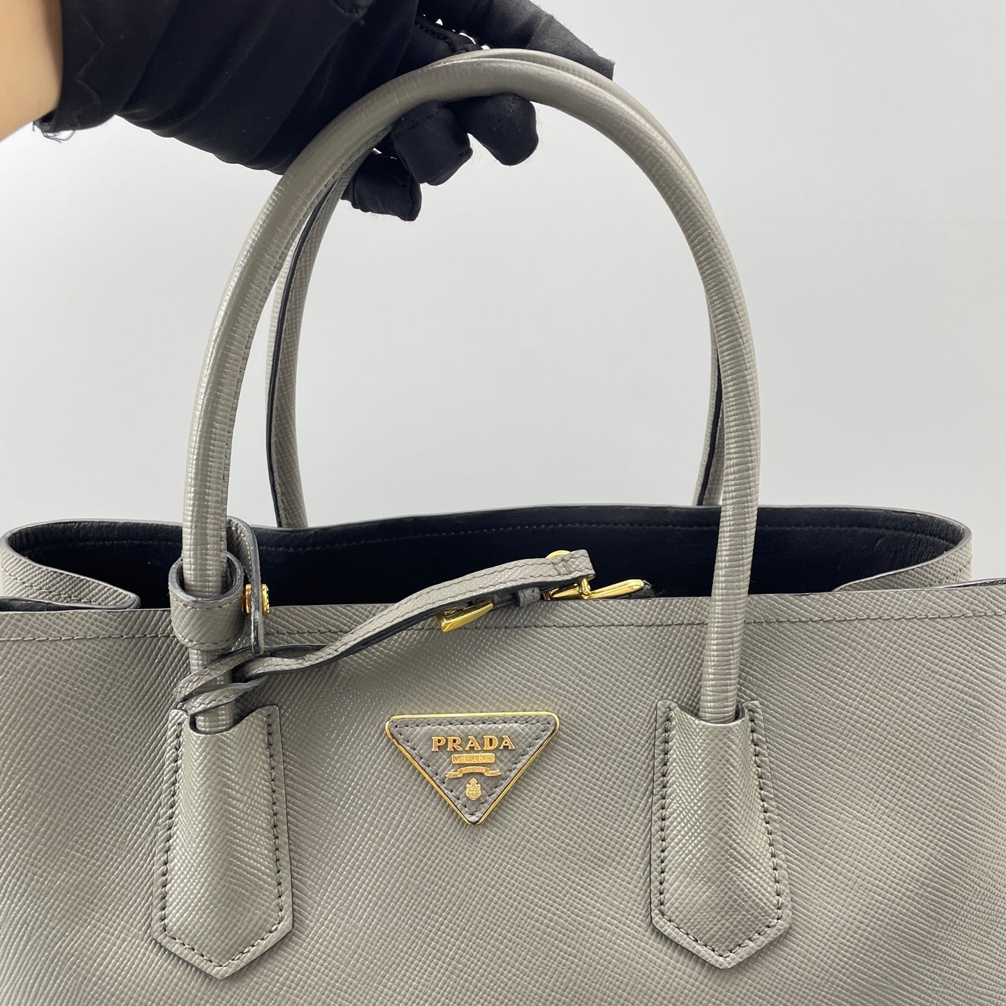Prada - Double - Leather - Grey - (Medium)