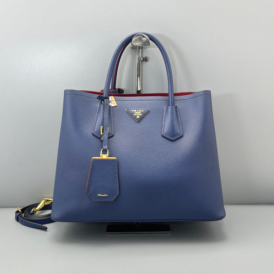 Prada - Double - Leather - Navy - (medium)