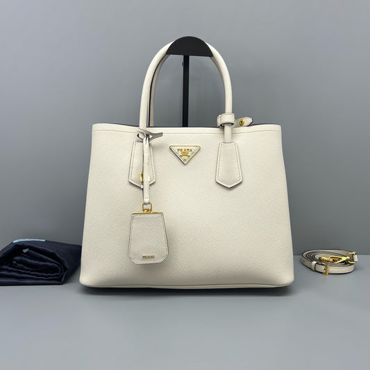 Prada - Double - Leather - White - (medium)