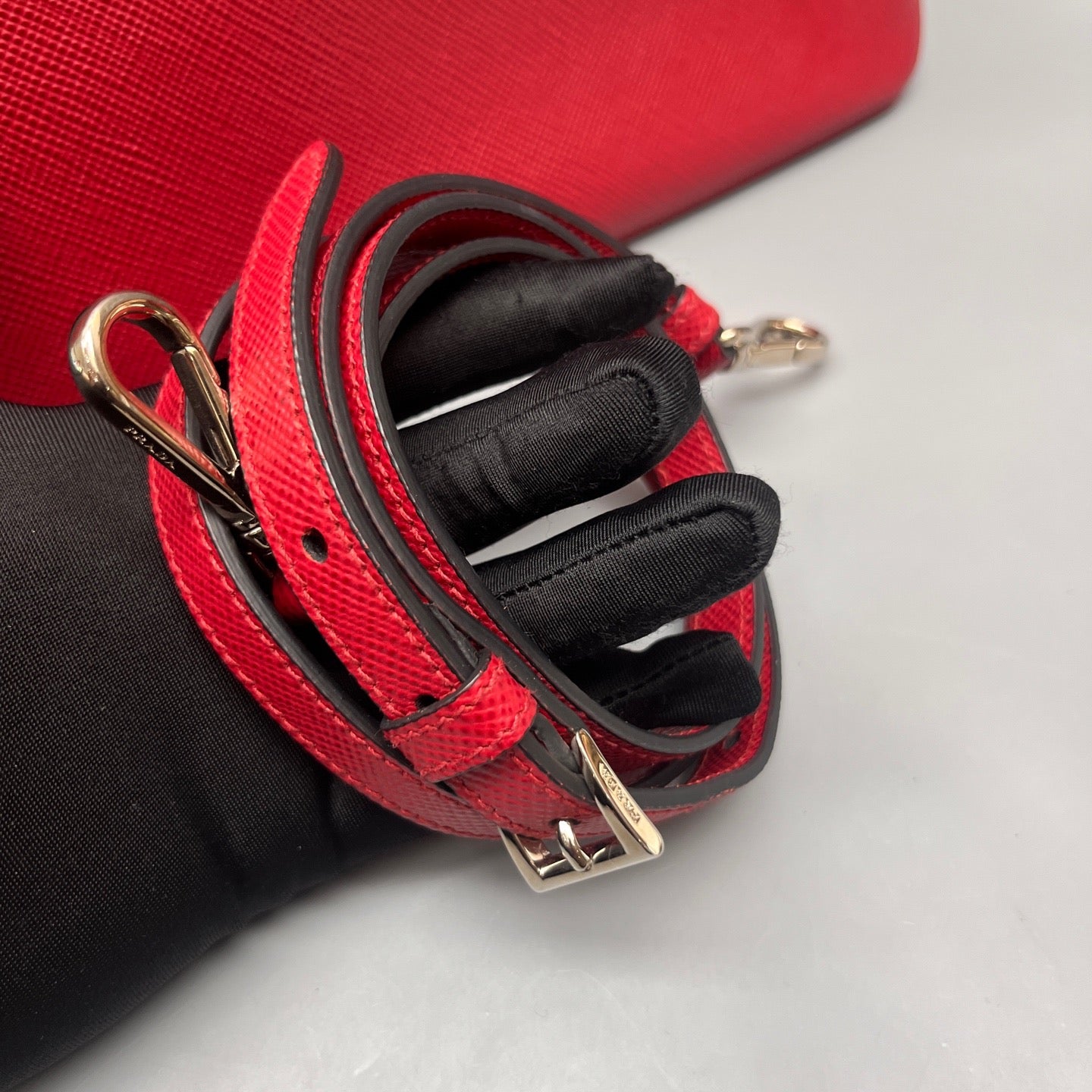 Prada - Double Tote Bag - Saffiano leather - Red - (medium)
