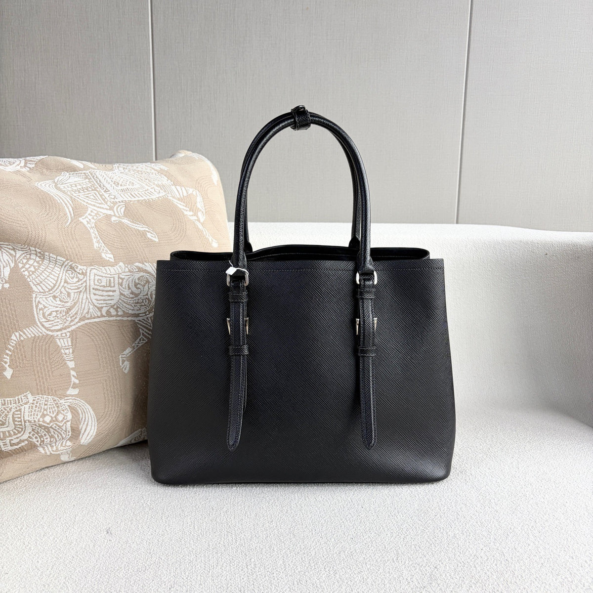 Prada - Double Tote - Leather - Black - (medium)