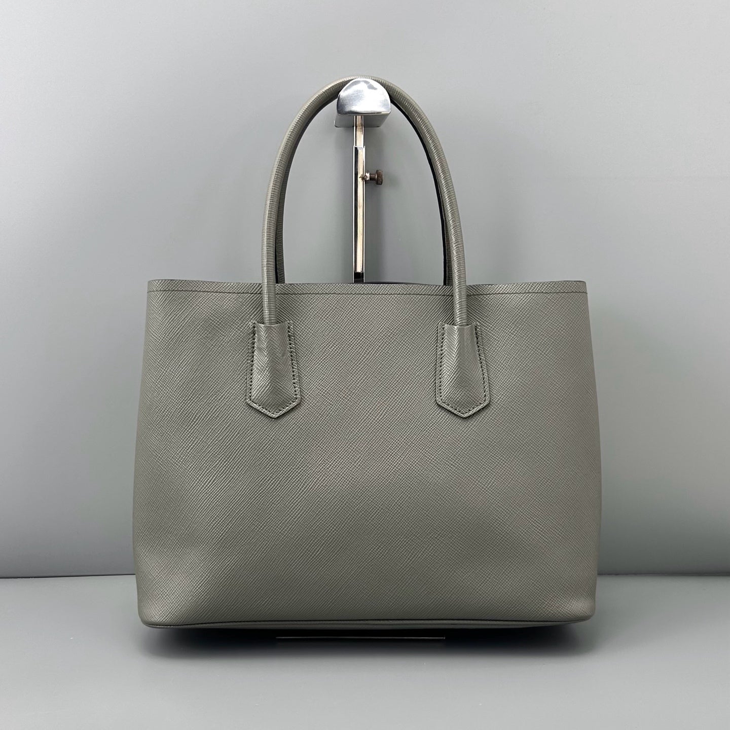 Prada - Double Tote - Leather - Grey - (medium)