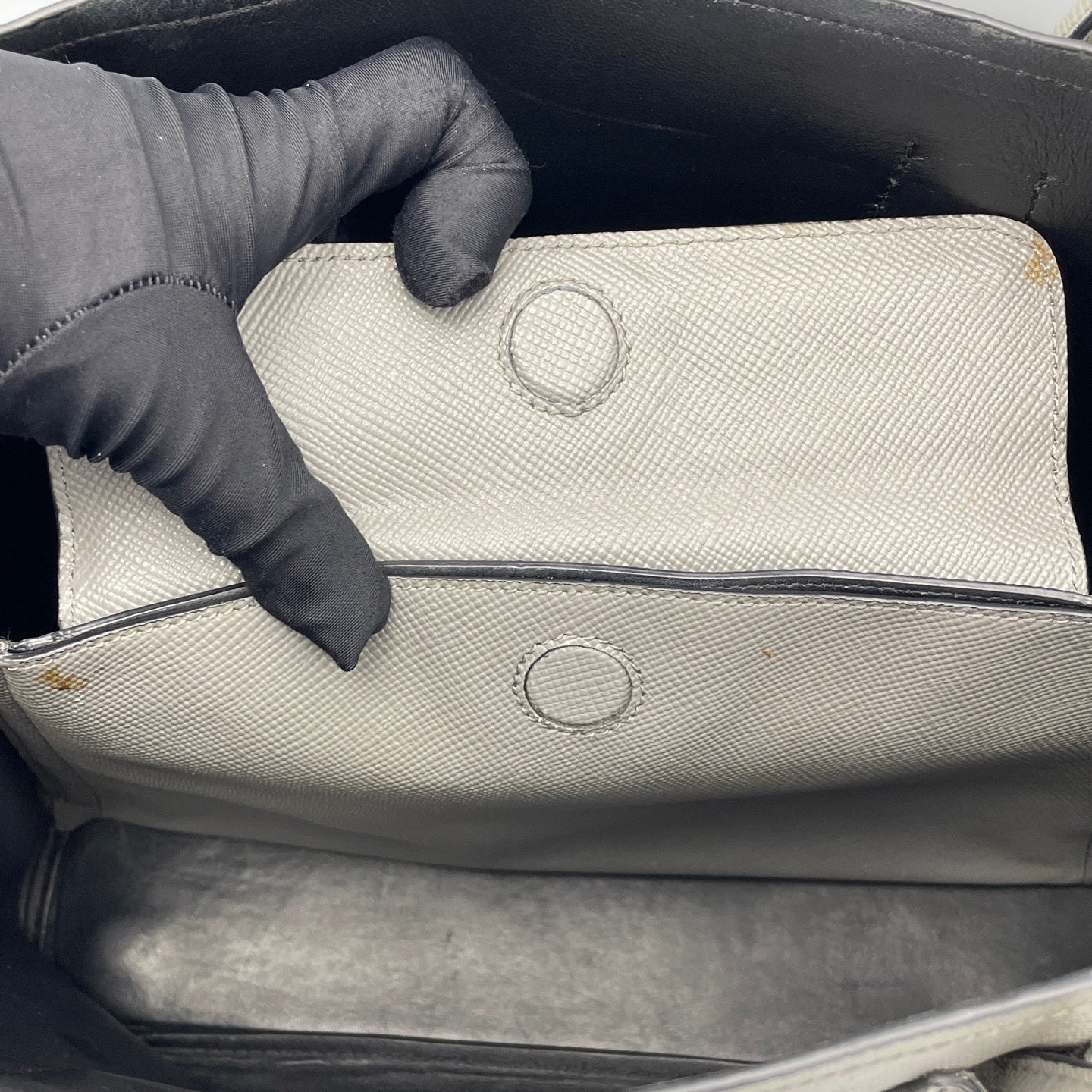 Prada - Double Tote - Leather - Grey - (medium)