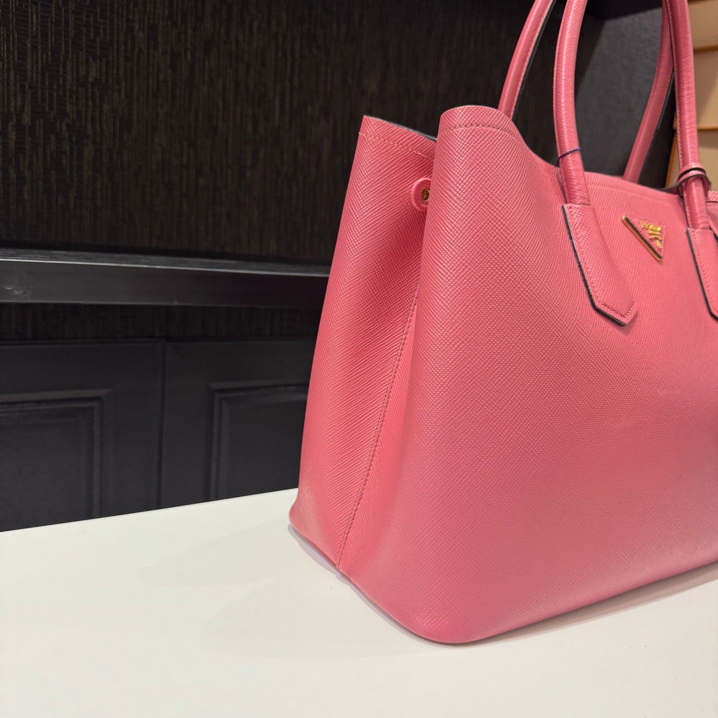 Prada - Double Tote - Leather - Pink - (35cm)