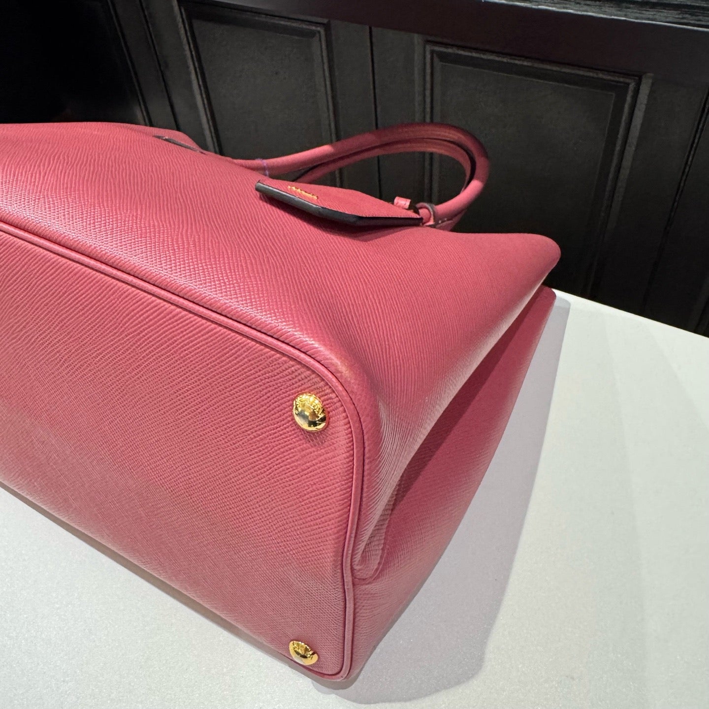 Prada - Double Tote - Leather - Pink - (35cm)