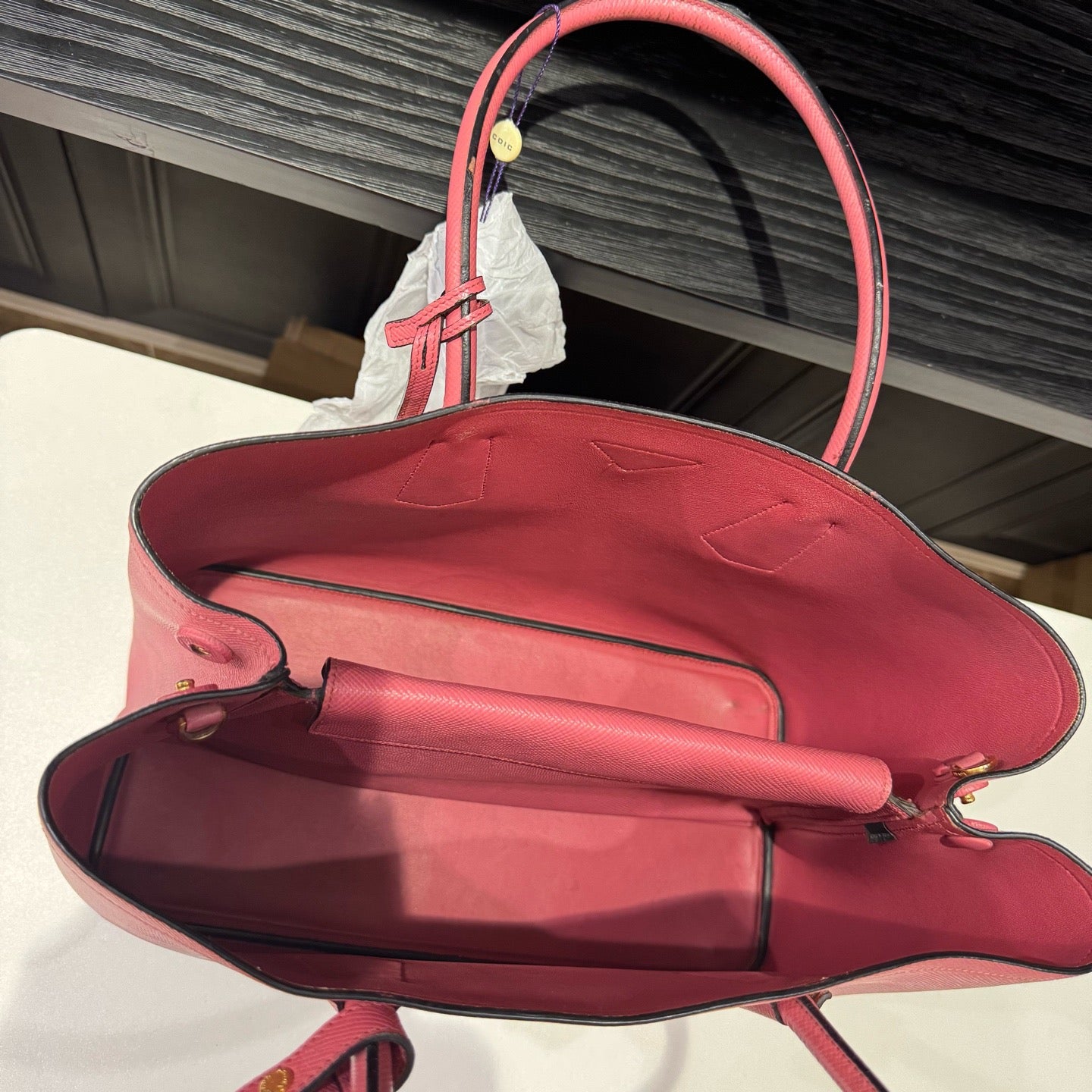 Prada - Double Tote - Leather - Pink - (35cm)
