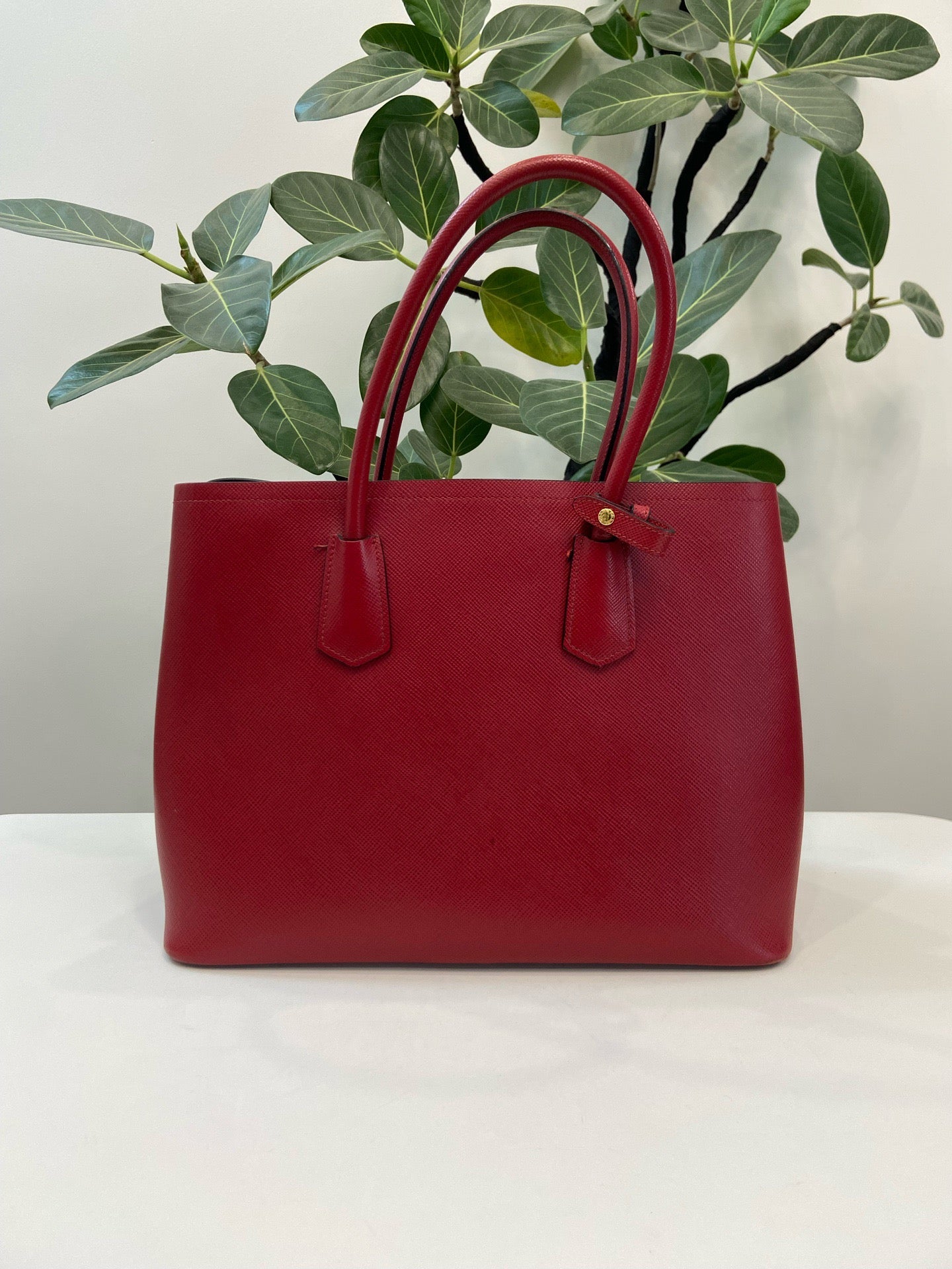 Prada - Double Tote - Leather - Red - (large)