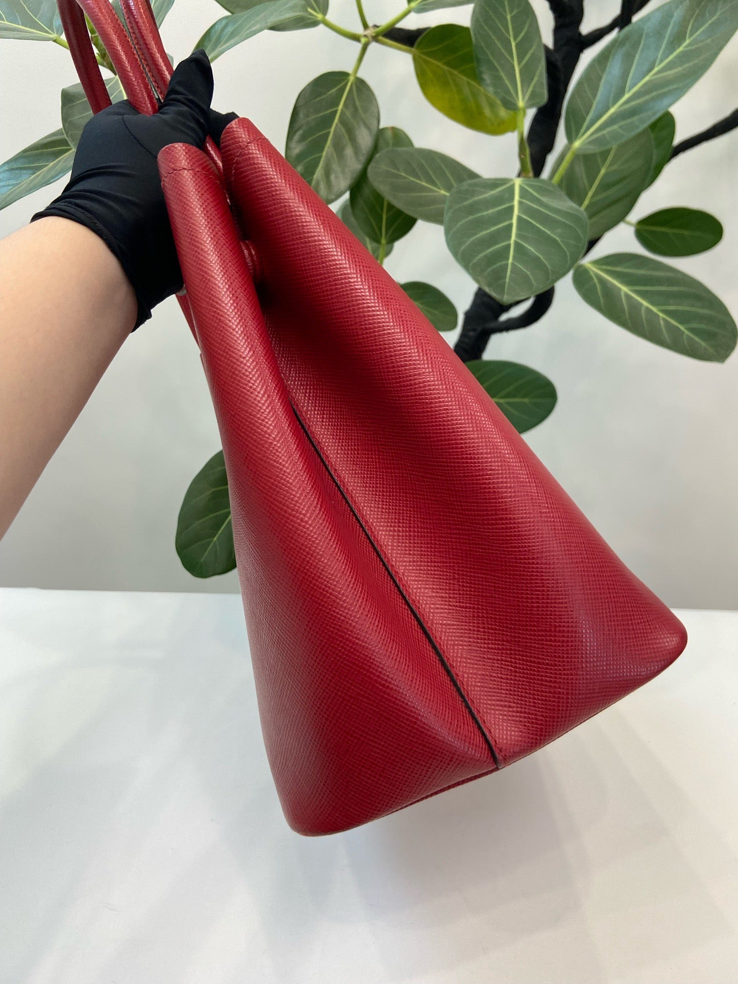 Prada - Double Tote - Leather - Red - (large)