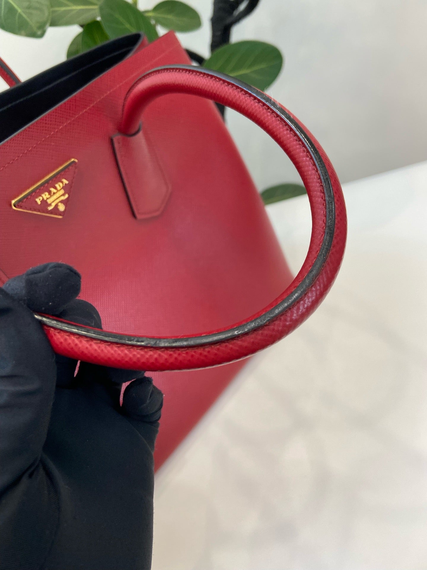 Prada - Double Tote - Leather - Red - (large)