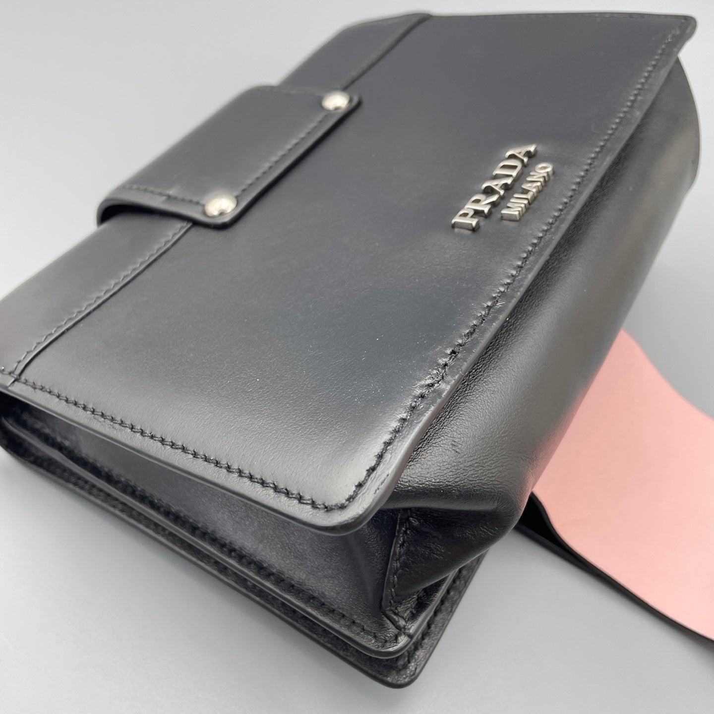 Prada - Etiquette Shoulder Bag - Leather - Black - (mini)