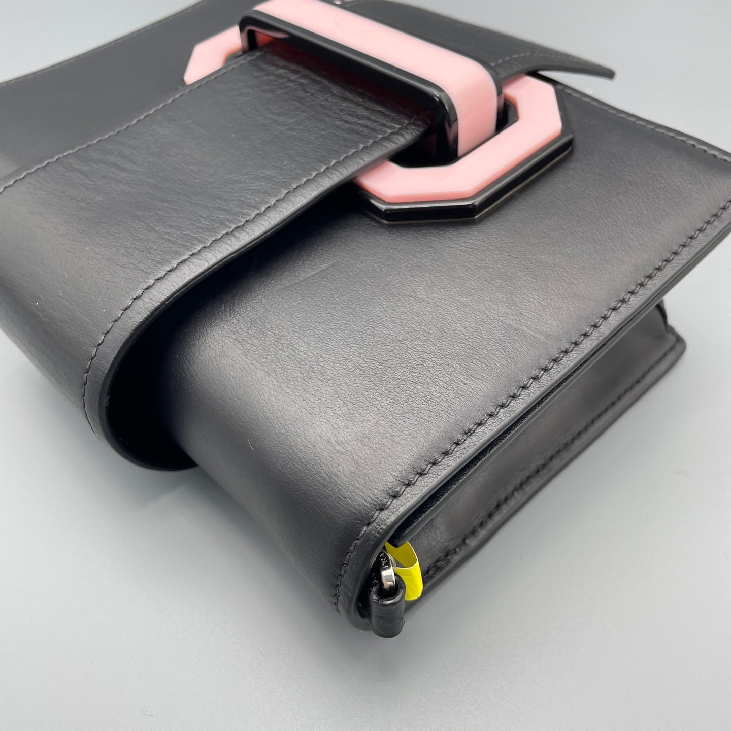 Prada - Etiquette Shoulder Bag - Leather - Black - (mini)
