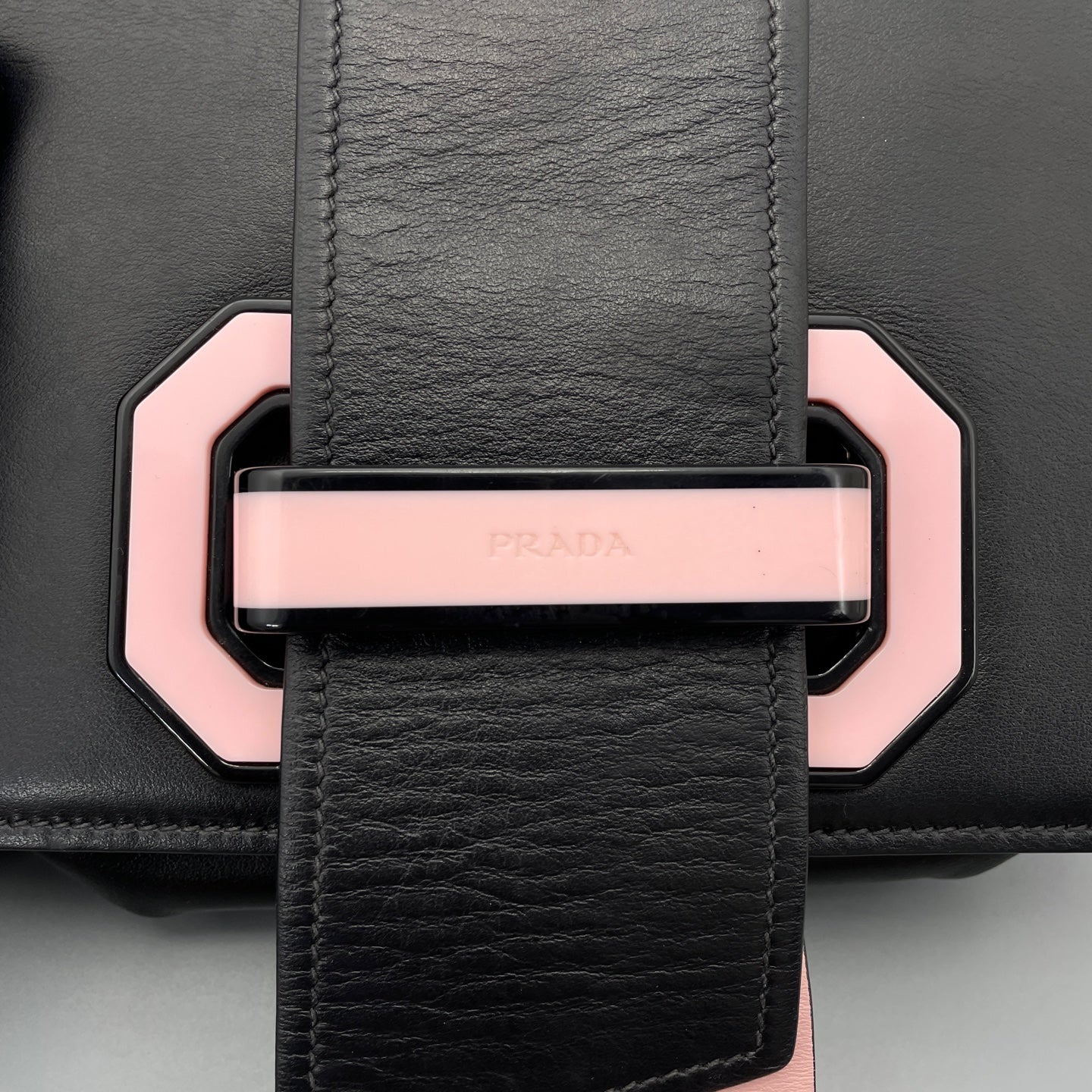 Prada - Etiquette Shoulder Bag - Leather - Black - (mini)