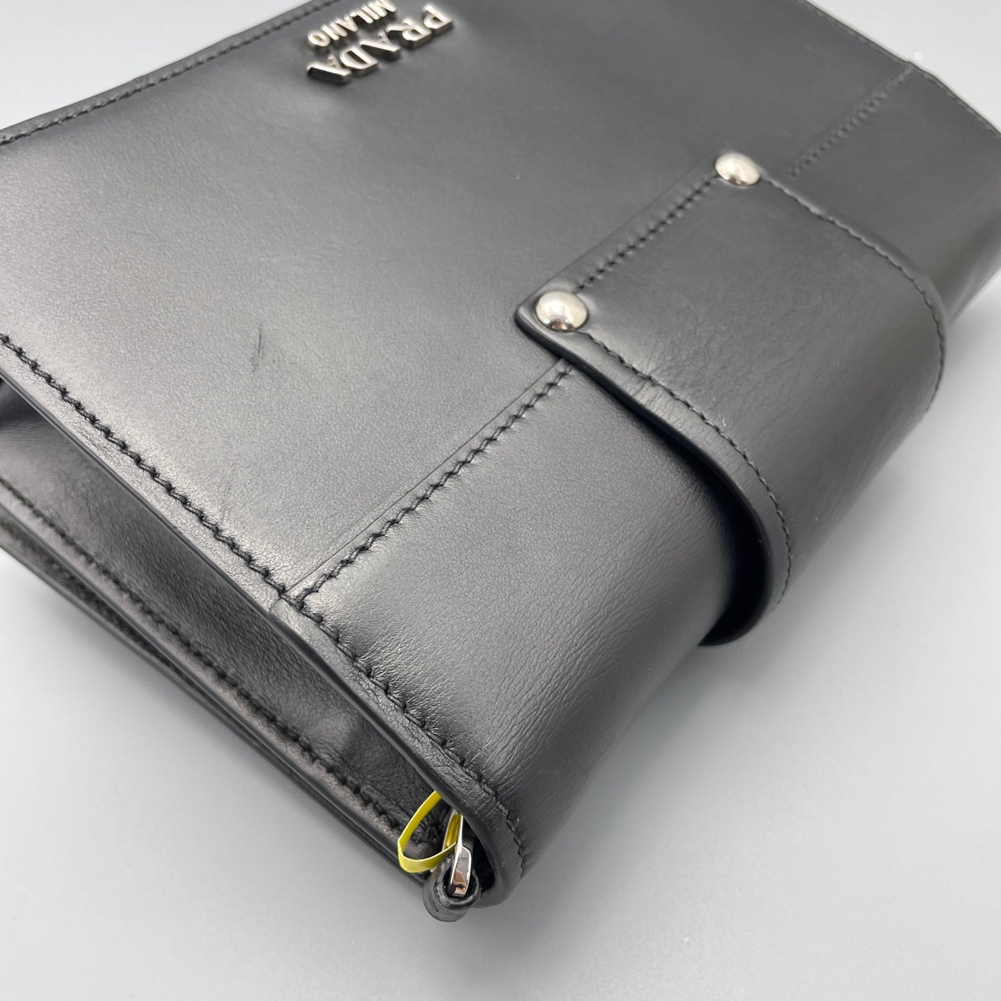 Prada - Etiquette Shoulder Bag - Leather - Black - (mini)