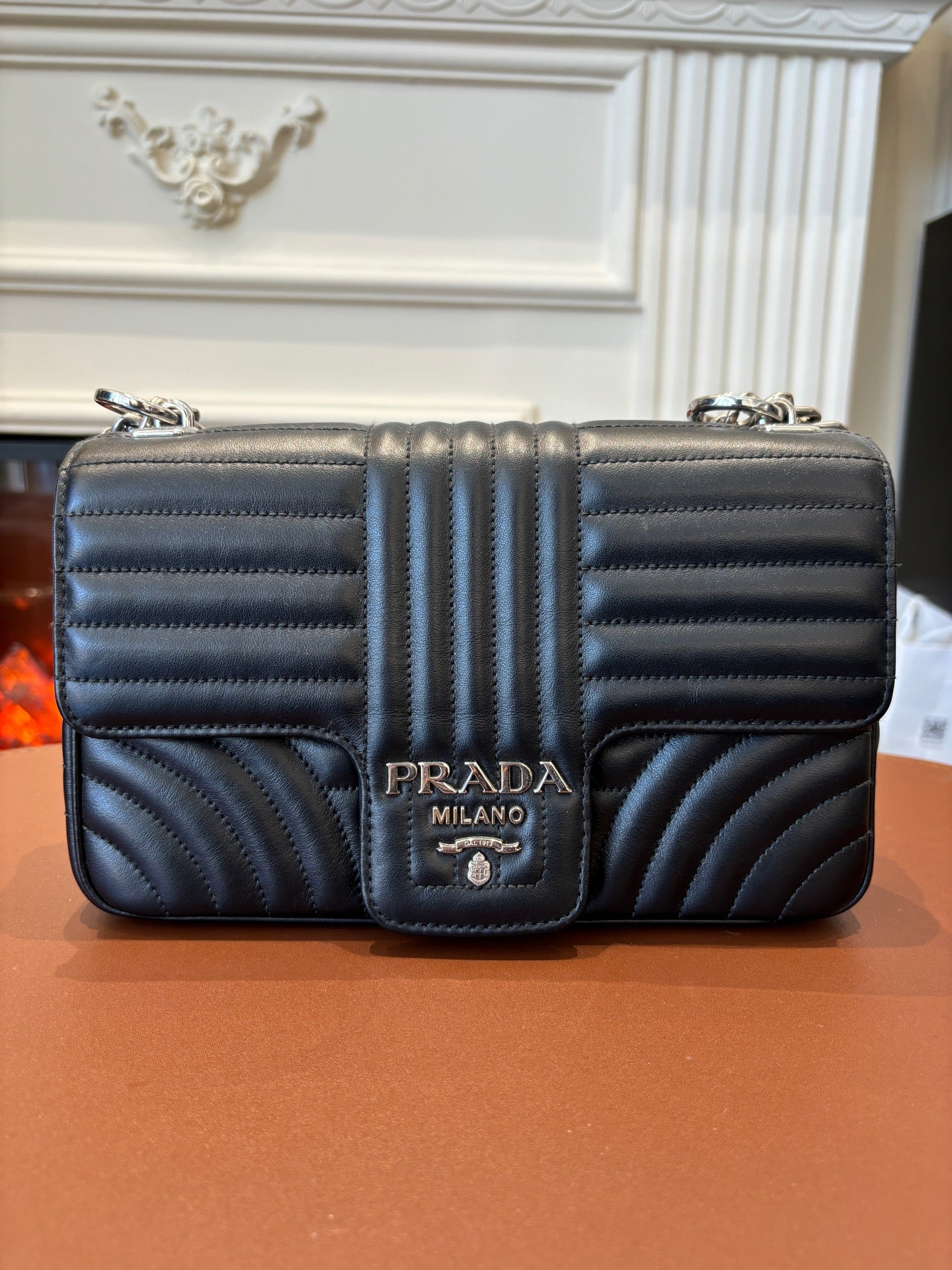 Prada - Flap Shoulder Bag - Leather - Black - (Other)