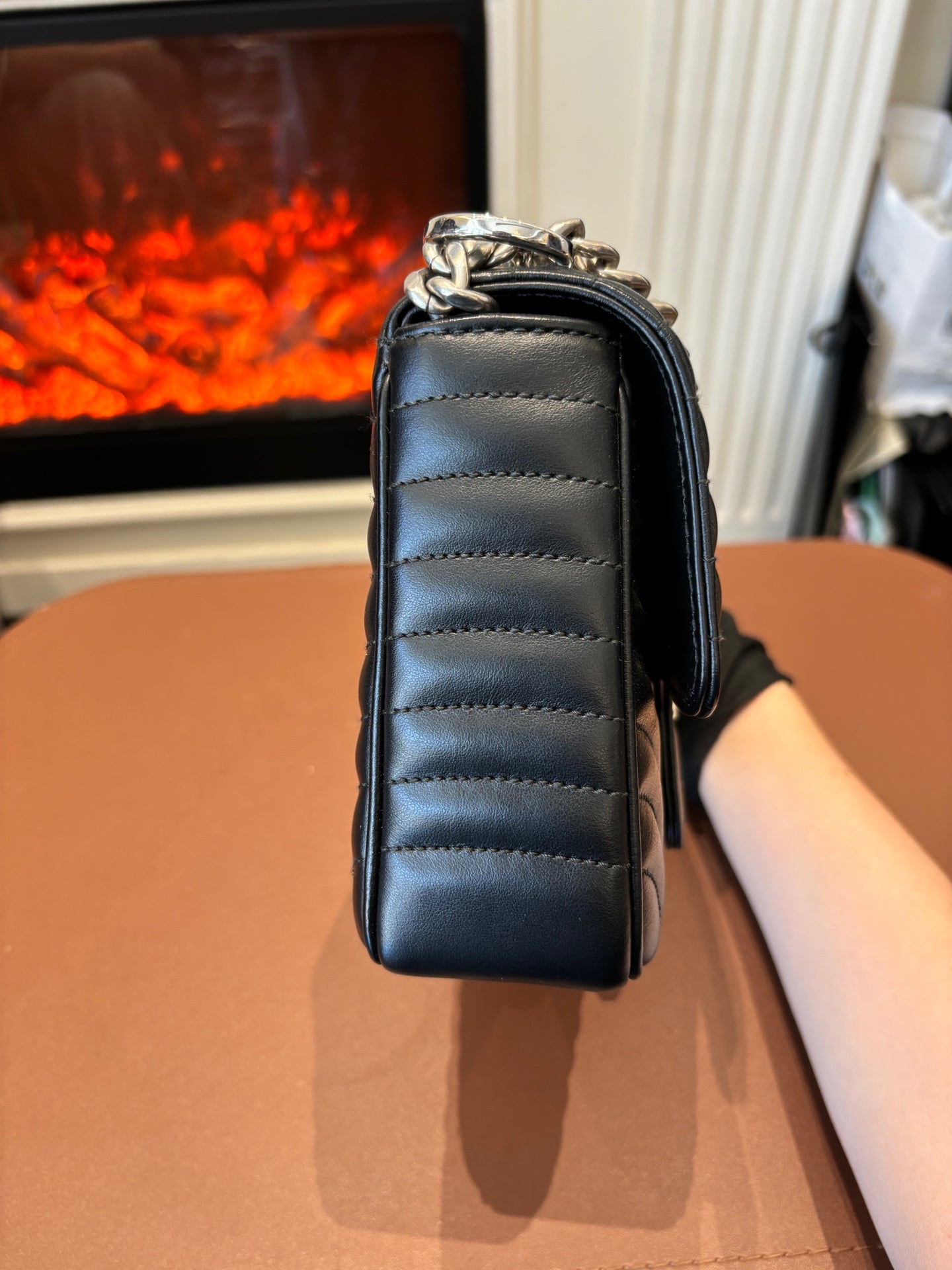 Prada - Flap Shoulder Bag - Leather - Black - (Other)