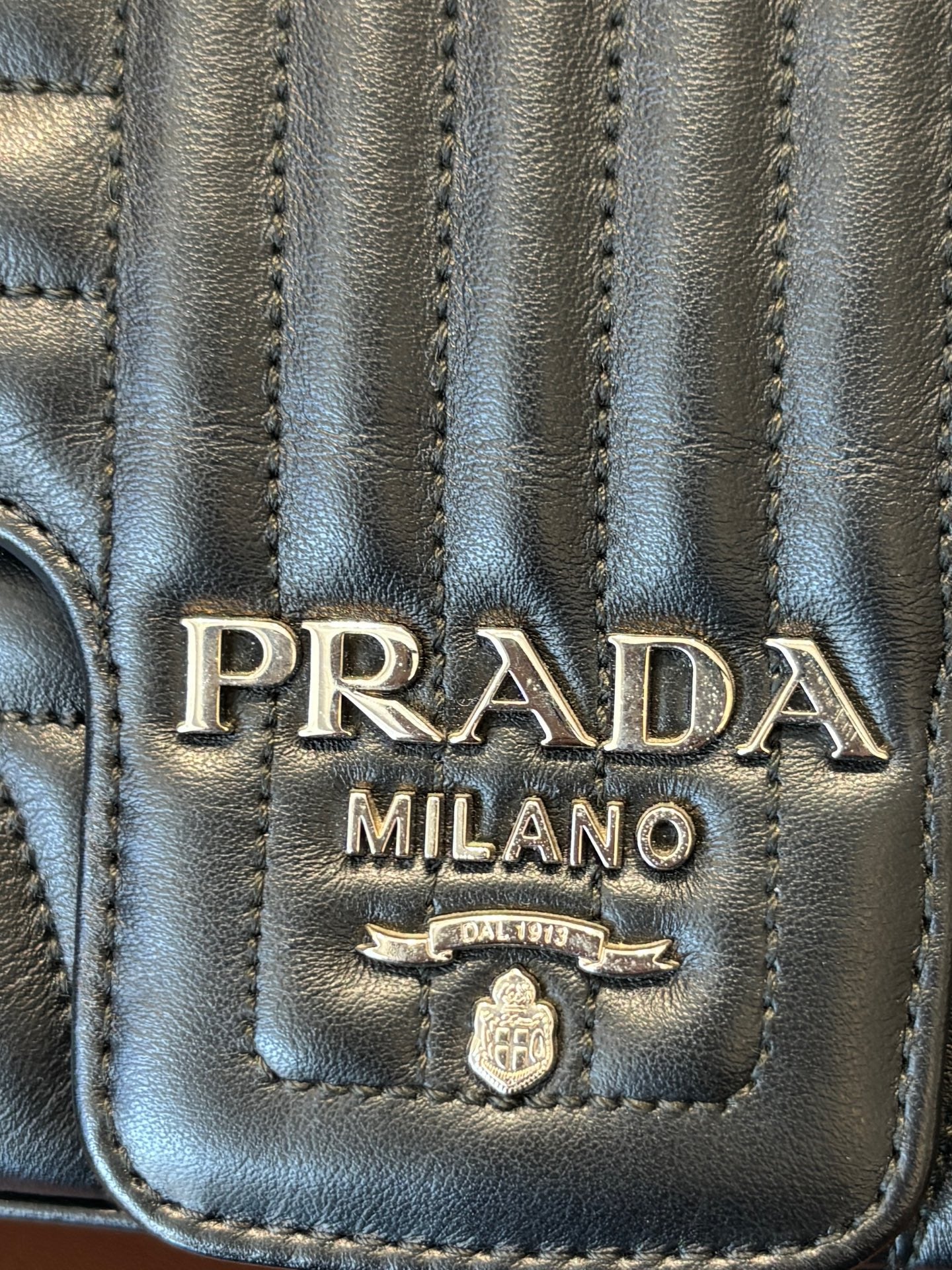 Prada - Flap Shoulder Bag - Leather - Black - (Other)