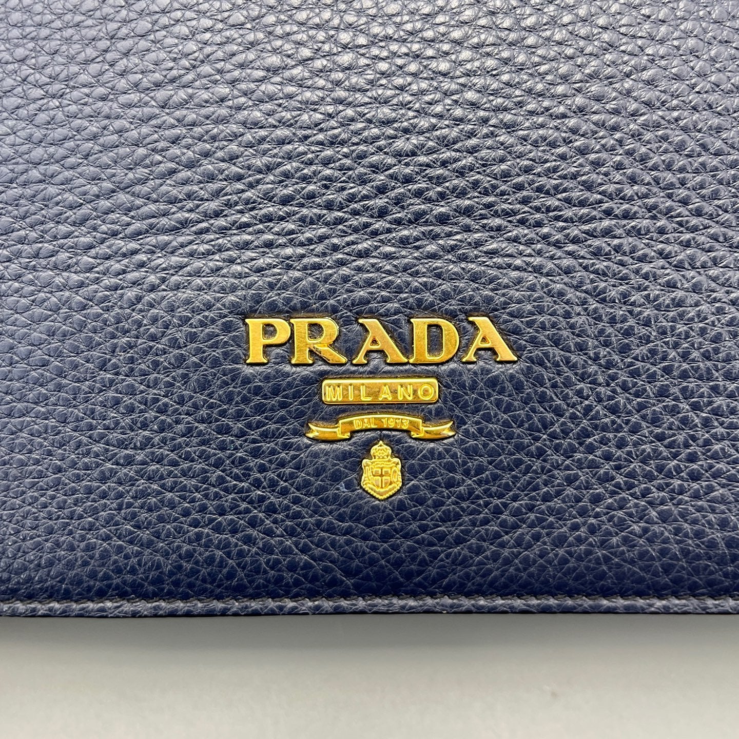 Prada - Flap Shoulder Crossbody Bag - Leather - Navy - (small)