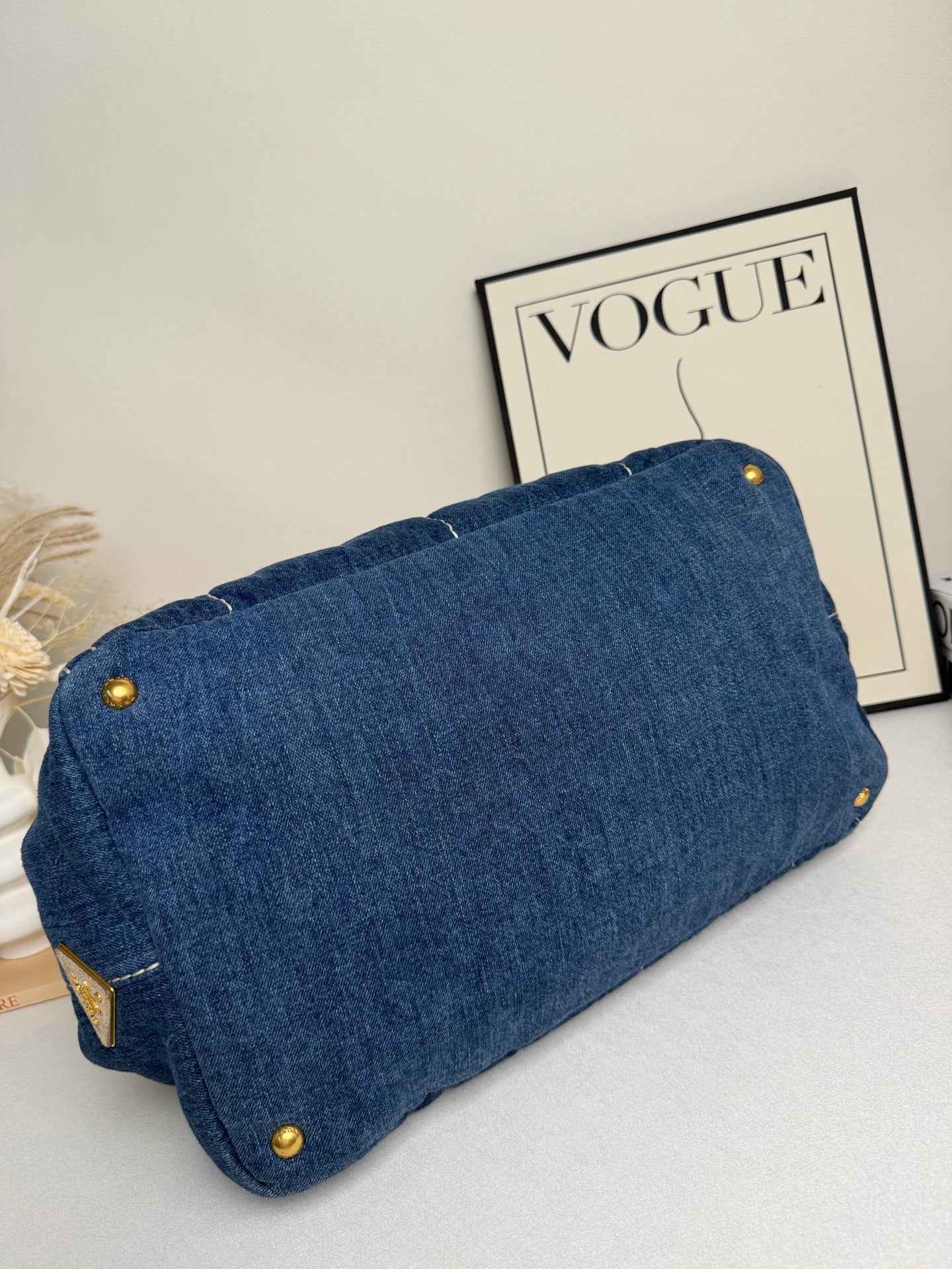 Prada - Fur Beach Tote - Denim - Blue - (Other)