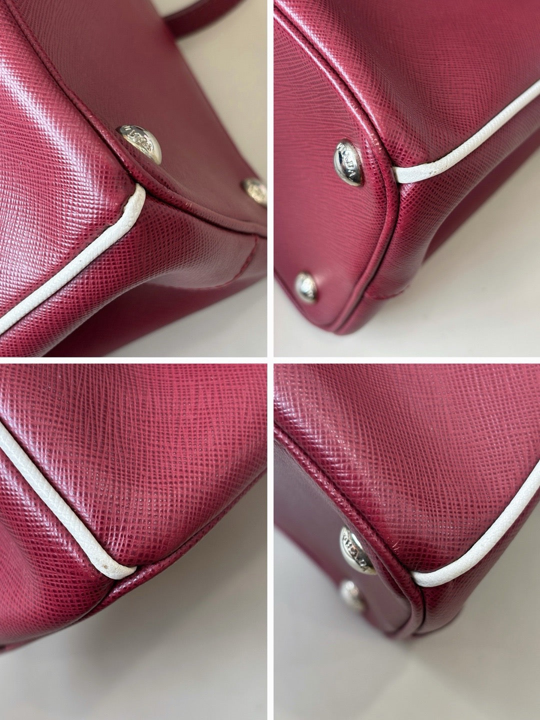 Prada - Galeria Tote - Leather - Burgundy - (medium)