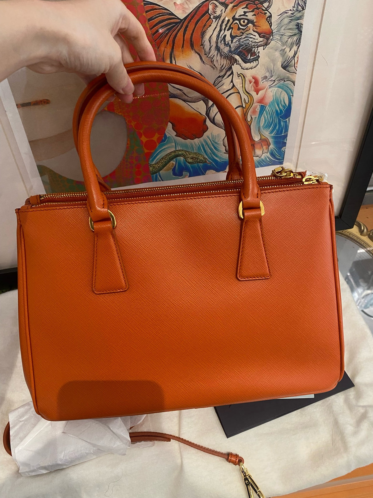 Prada - Galleria Bag - Leather - Orange - (medium)