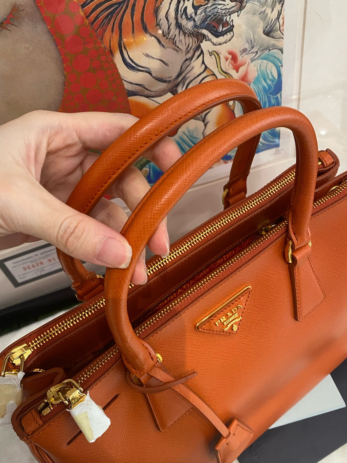 Prada - Galleria Bag - Leather - Orange - (medium)