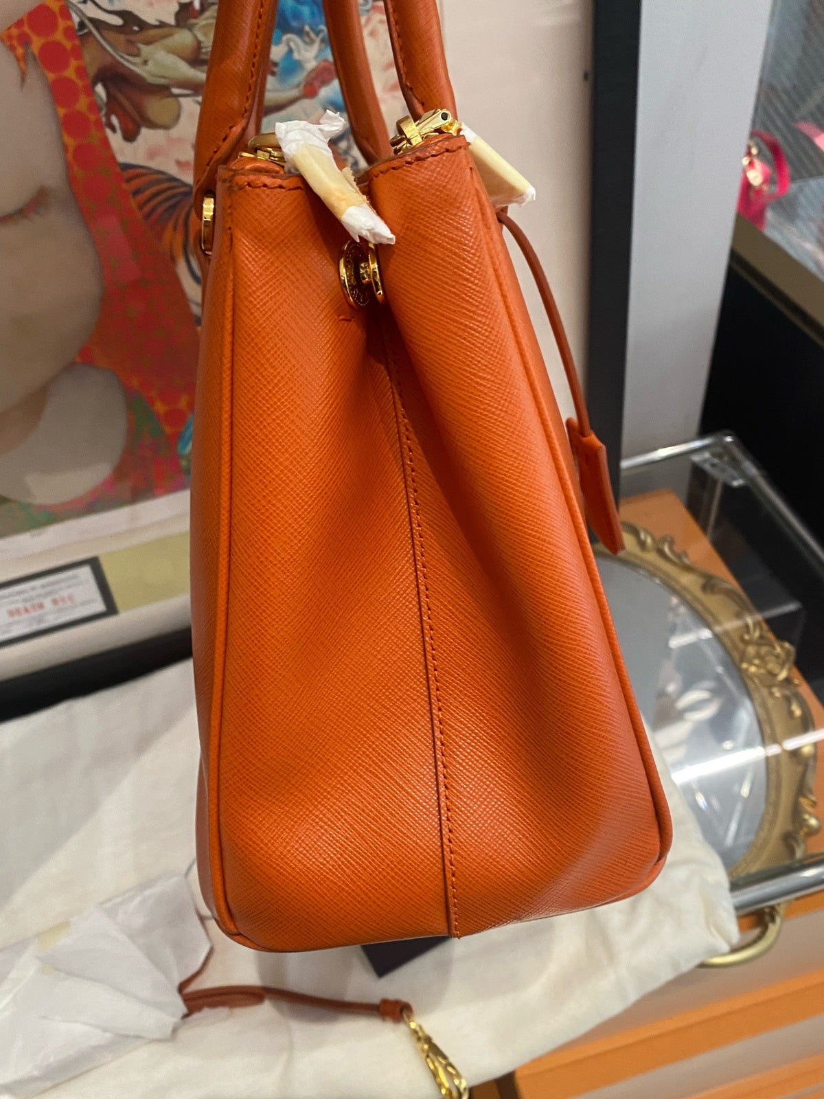 Prada - Galleria Bag - Leather - Orange - (medium)