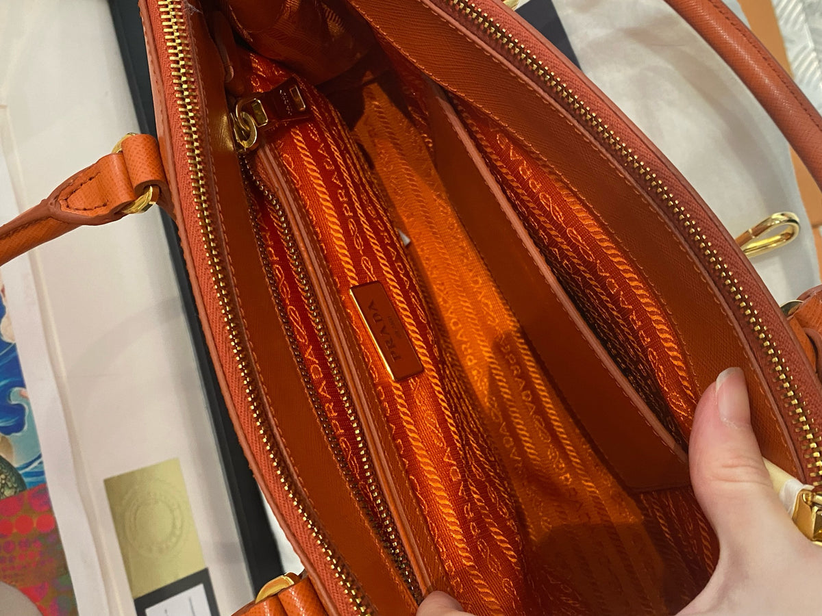 Prada - Galleria Bag - Leather - Orange - (medium)