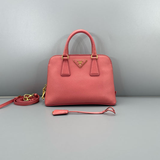 Prada - Galleria Dome Bag - Saffiano leather - Pink - (Small)