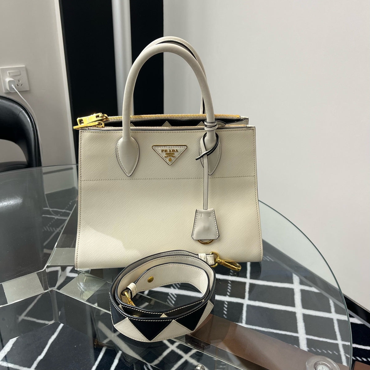 Prada - Galleria - Leather - Beige - (small)