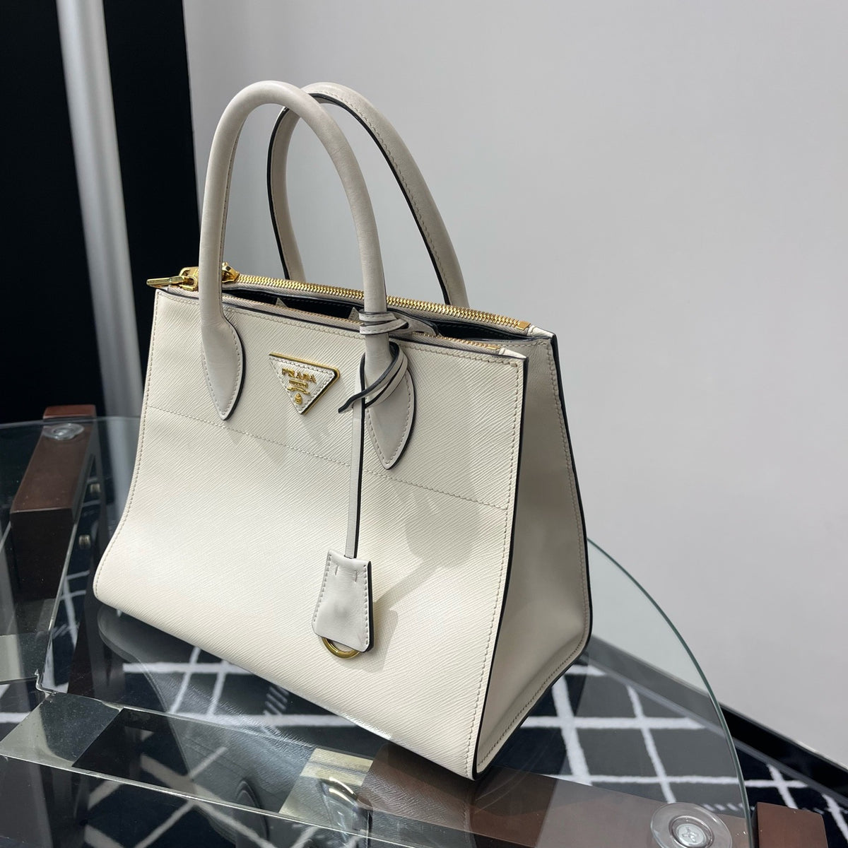 Prada - Galleria - Leather - Beige - (small)